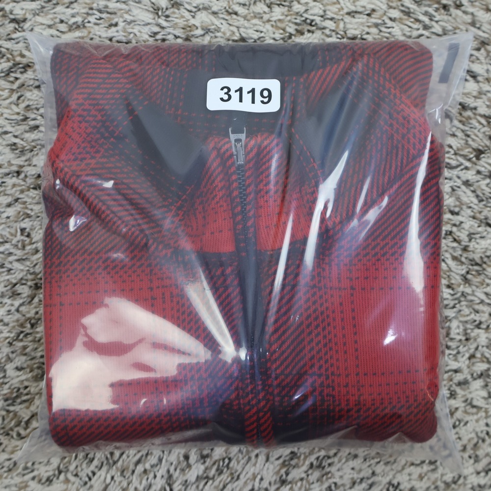 Polo Ralph Lauren Estate Rib Buffalo Plaid Quarter Zip Pullover Large Red Black - Picture 11 of 11